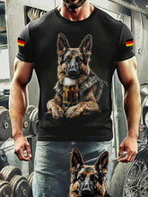 Herren Lustige Bier liebhaber Deutscher Schäferhund Print Casual T-Shirt